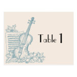 Winter White and Blue Wedding Table Number Post Cards