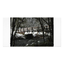 , Winterbridge at Silver Creek Falls Custom Photo Card