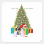 Wire Fox Terrier Christmas Sticker