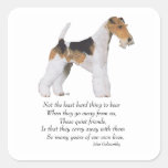 Wire Fox Terrier Rainbow Bridge Square Stickers