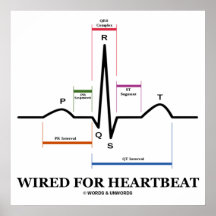 Wired For Heartbeat (ECG / EKG) Electrocardiogram Print