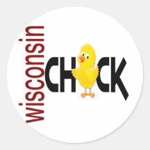 Wisconsin Chick 1 Round Stickers