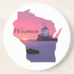 Wisconsin Lighthouse Drink Coasters