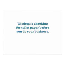 Wisdom (blue toilet bowl) post card