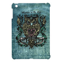 Wisdom is the Key Owl illustration with filigree ipad mini cases