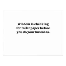 Wisdom (toilet paper check) postcard