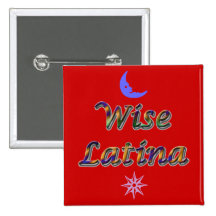 Wise Latina #5 button
