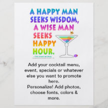 Wise Man Seeks Happy Hour Beer Flyer
