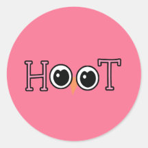 Wise Owl Hoot Round Stickers