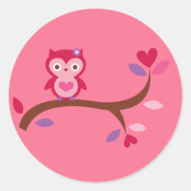 Wise Owl Round Stickers