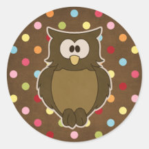 Wise Owl Round Stickers