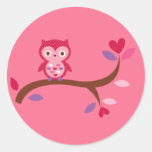 Wise Owl Round Stickers