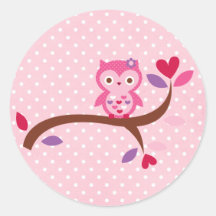 Wise Owl Round Stickers