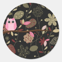 Wise Owl Round Stickers