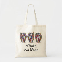 Wise Owls Teacher Tote Canvas Bags