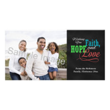 Wishing you Faith, Hope and Love Photo Card Template