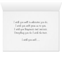 Wishing you well ... cards