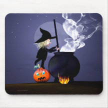 Witch and Cauldron Mouse Pads
