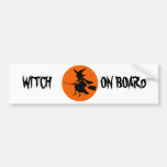 WITCH ON BOARD BUMPER STICKER