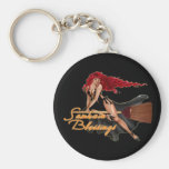 Witch on Broom Samhain Halloween Key Fob Keychain