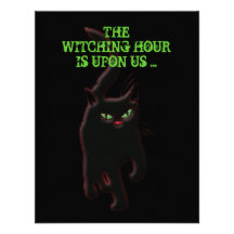 Witches cat spooky halloween black invites