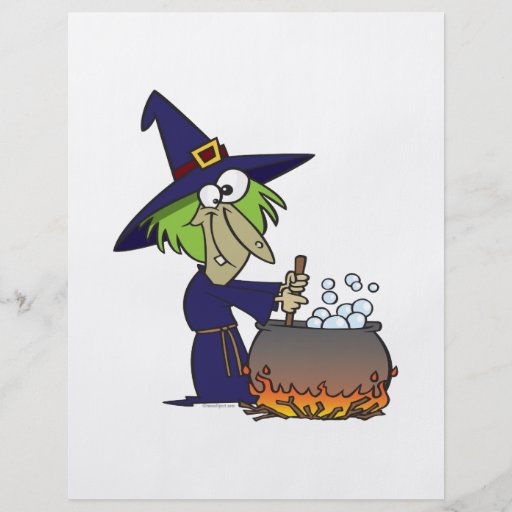 witchs brew halloween cartoon full color flyer