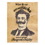 With great moustache, comes great responsibility postcard