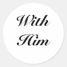 with him round sticker