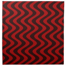 Wobbly Waves (Black/Red) Printed Napkin
