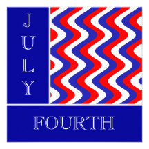 Wobbly Waves (Patriotic) Party Invite