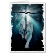 WOLF & EAGLE Wildlife Series Greeting Cards