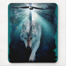 WOLF & EAGLE Wildlife Series Mousemats