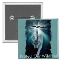 WOLF & EAGLE Wildlife Series Pin