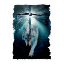 WOLF & EAGLE Wildlife Series Post Cards