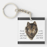 Wolf Family Quote and Custom Photo Acrylic Keychains