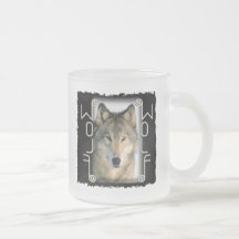WOLF PORTRAIT - MIRRORED TEXT MUGS