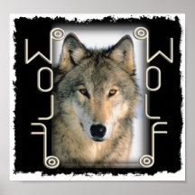 WOLF PORTRAIT - MIRRORED TEXT POSTER