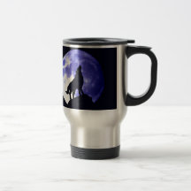 Wolf Silhouette & Full Moon Coffee Mug