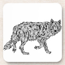 "Wolf Spirit" - Surreal Totem Animal Drink Coasters