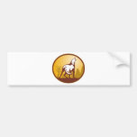 wolf wild dog howling retro bumper sticker