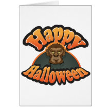 Wolfman Halloween design Card