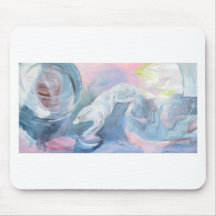 wolves in pink and baby blue mousepad