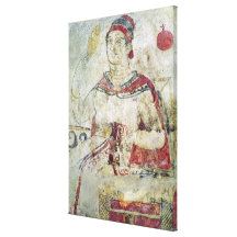 Woman at her toilet, detail from a funerary stretched canvas print