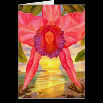 Woman Clothed in Sunset - Note Card cards
