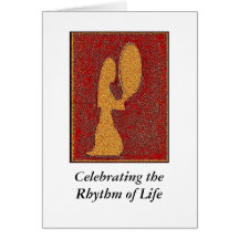 Woman Frame Drumming Card