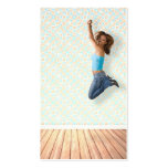 Woman Jumping business cards