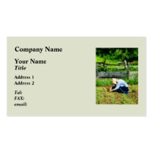 Woman Planting Garden Business Card Templates