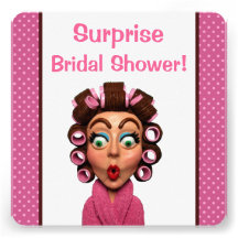 Woman Wearing Curlers Invite