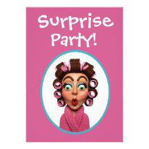 Woman Wearing Curlers Invites