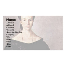 Woman With A Fan By Fattori Giovanni Business Card Templates